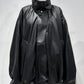 voluminous leather jacket(unisex)/black - KNUTH MARF