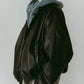voluminous leather jacket(unisex)/black - KNUTH MARF