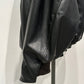 voluminous leather jacket(unisex)/black - KNUTH MARF