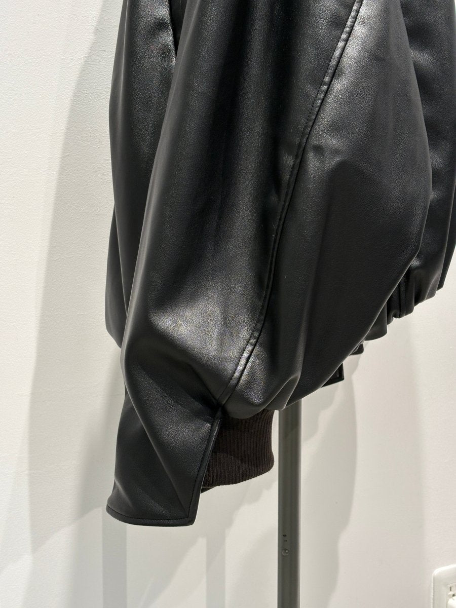 voluminous leather jacket(unisex)/black - KNUTH MARF