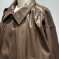 voluminous leather jacket(unisex)/brown - KNUTH MARF