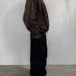 voluminous leather jacket(unisex)/brown - KNUTH MARF
