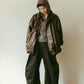 voluminous leather jacket(unisex)/brown - KNUTH MARF