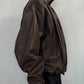 voluminous leather jacket(unisex)/brown - KNUTH MARF