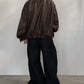 voluminous leather jacket(unisex)/brown - KNUTH MARF