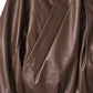 voluminous leather jacket(unisex)/brown - KNUTH MARF