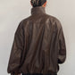 voluminous leather jacket(unisex)/brown - KNUTH MARF
