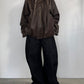 voluminous leather jacket(unisex)/brown - KNUTH MARF