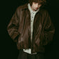voluminous leather jacket(unisex)/brown - KNUTH MARF