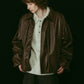 voluminous leather jacket(unisex)/brown - KNUTH MARF