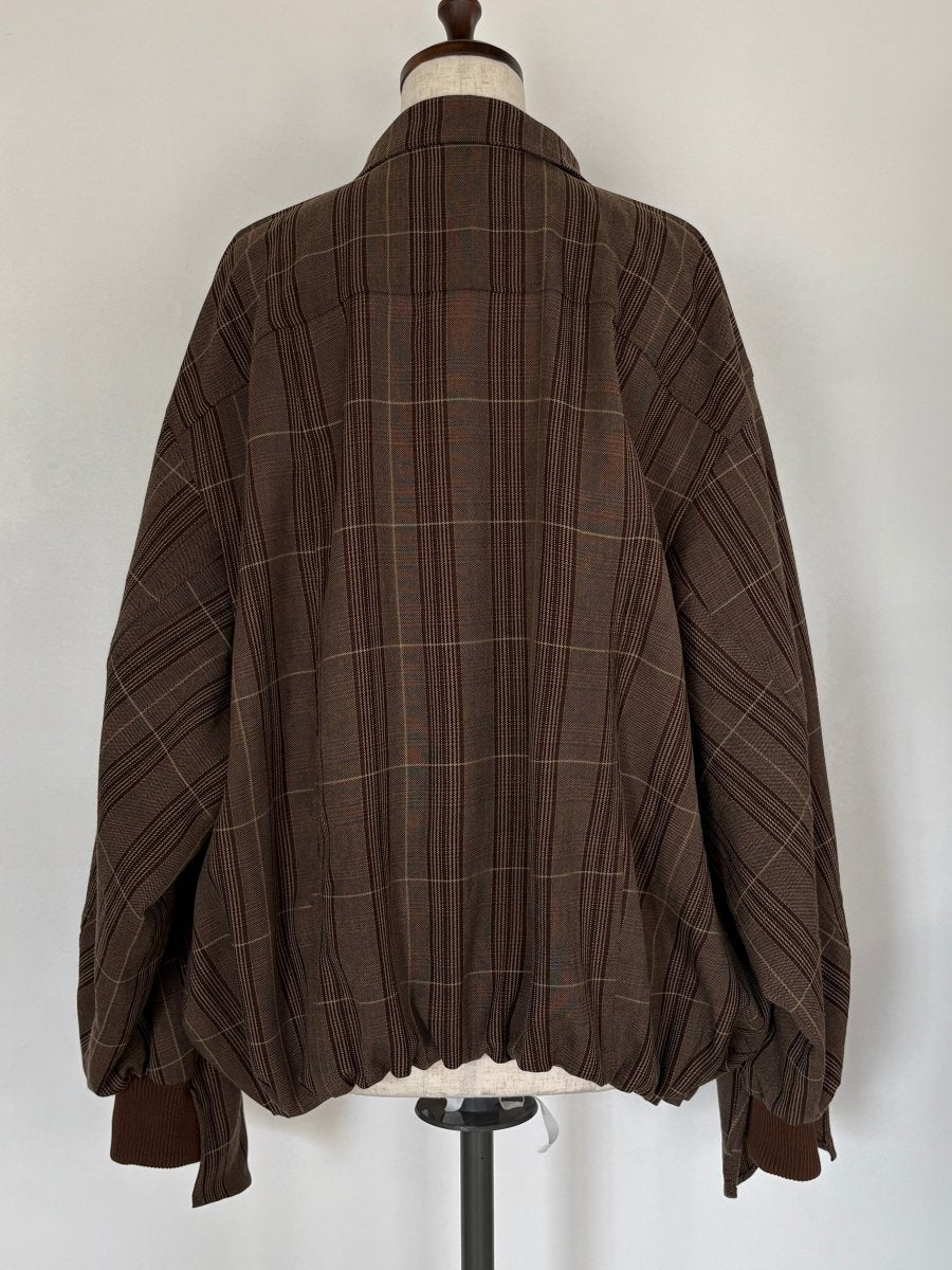 voluminous leather jacket(unisex)/check - KNUTH MARF