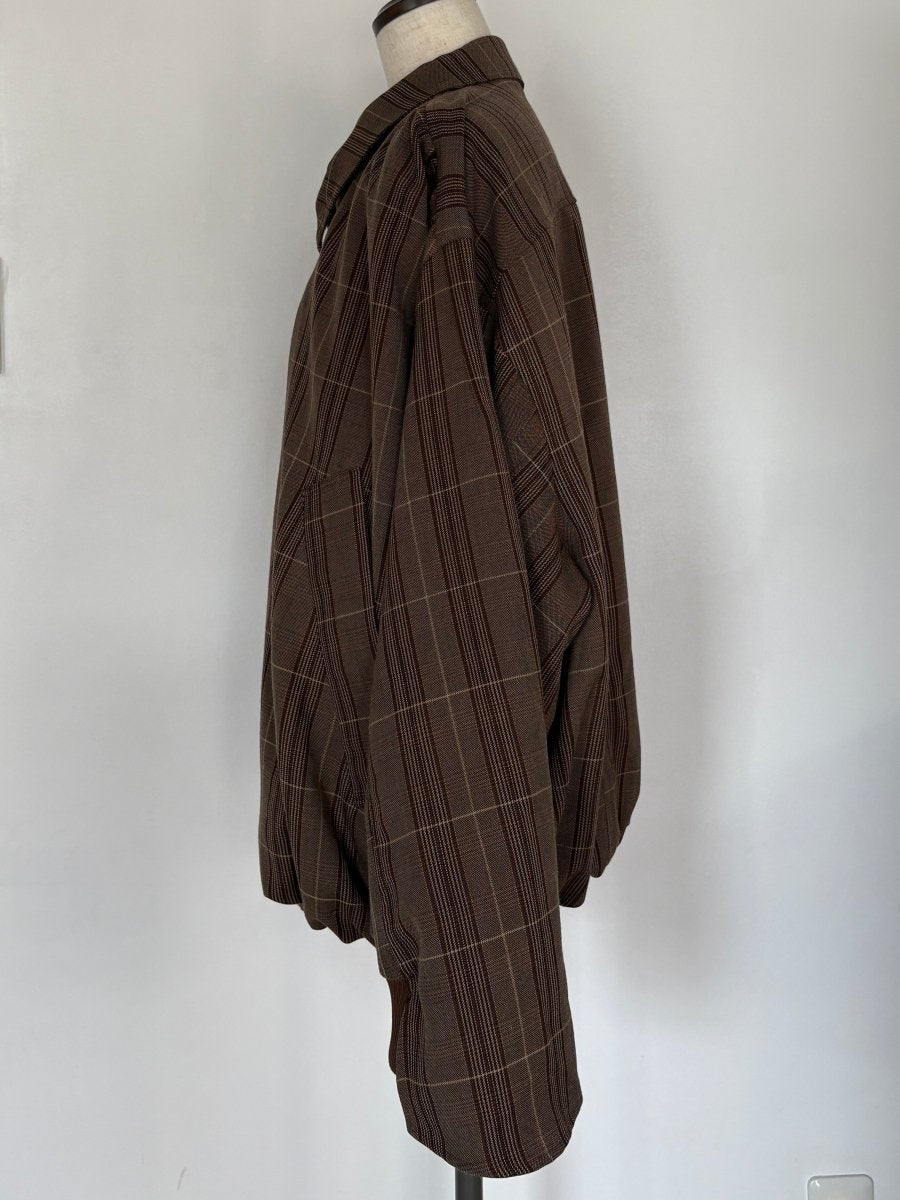 voluminous leather jacket(unisex)/check - KNUTH MARF