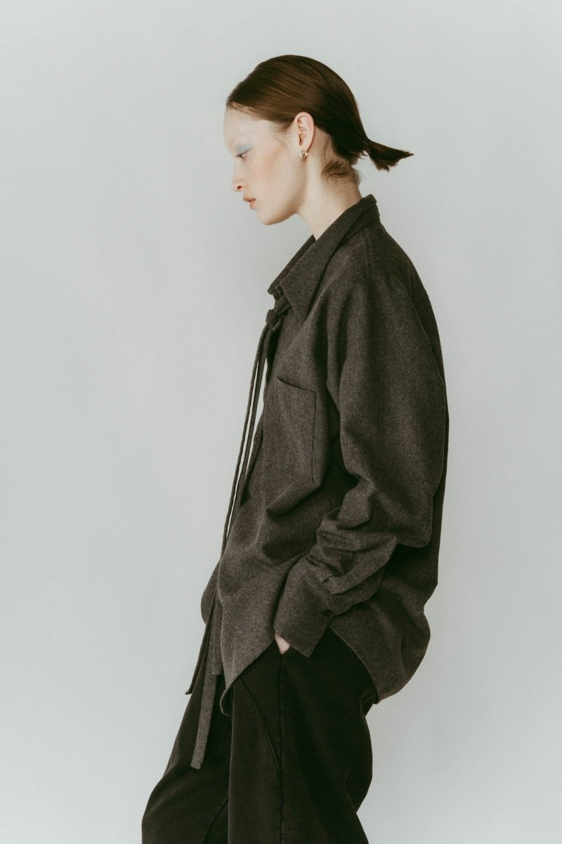 Knuth Marf warm string shirt シャツ　グレー warm string shirt/2color | KNUTH MARF