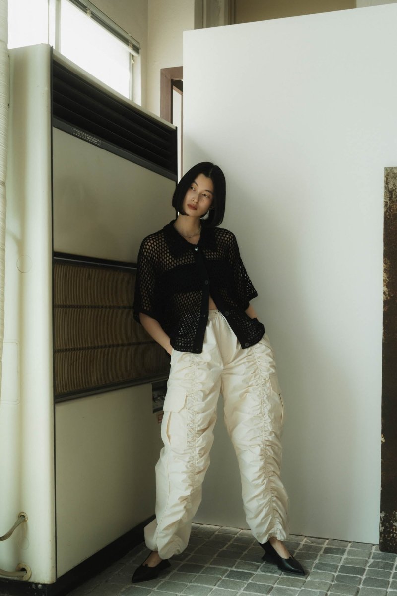 waterproof gathered pants/2color