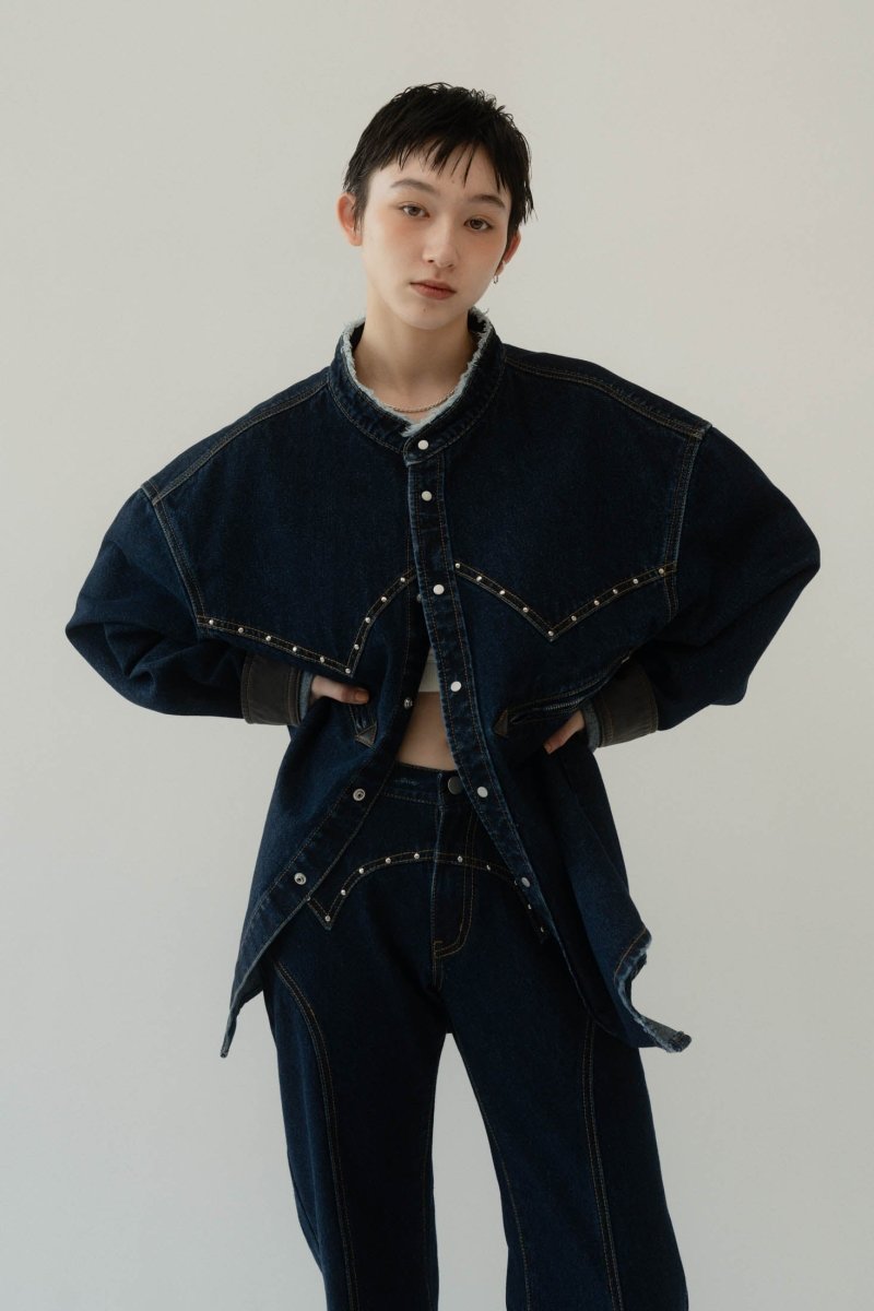 western denim over shirt(unisex)/indigo - KNUTH MARF