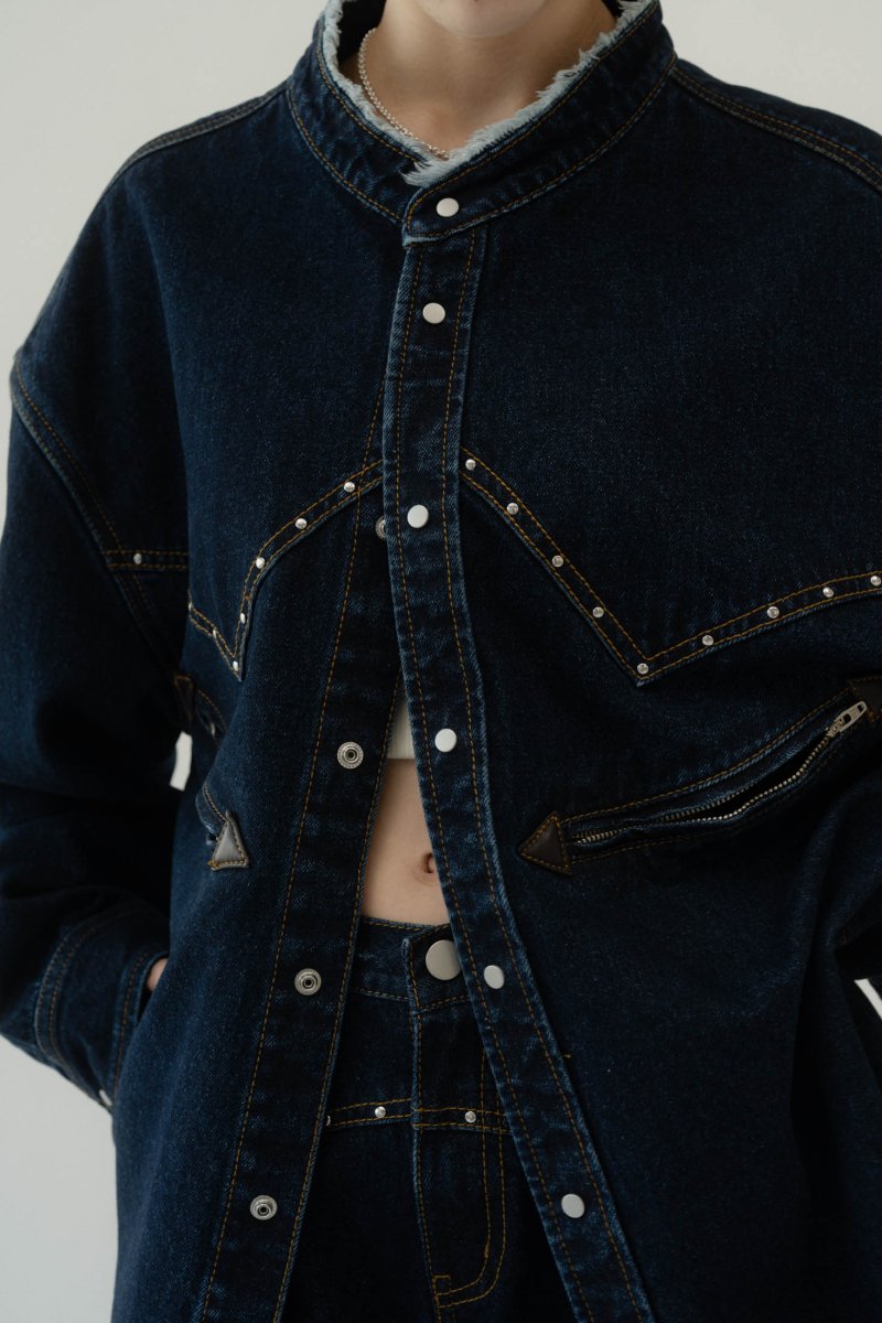 western denim over shirt(unisex)/indigo - KNUTH MARF