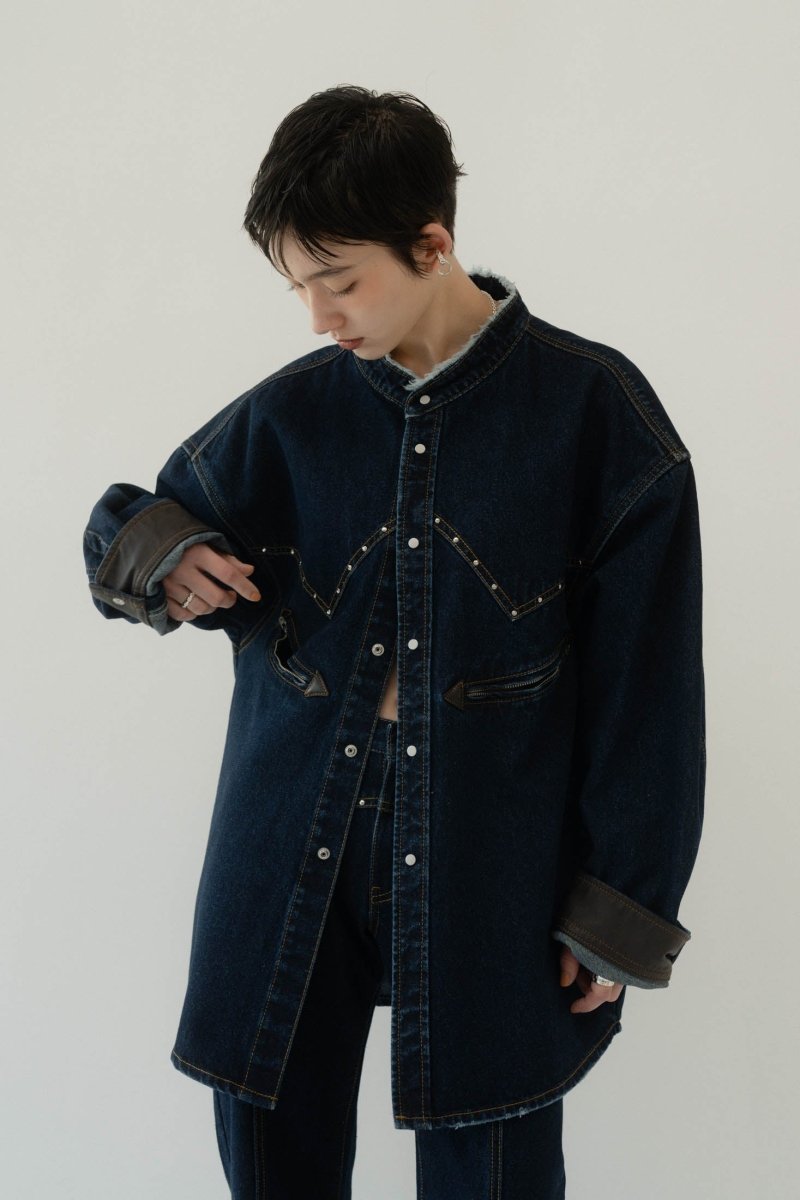 western denim over shirt(unisex)/indigo - KNUTH MARF