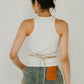 wrap leather bustier/2color - KNUTH MARF