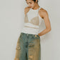 wrap leather bustier/2color - KNUTH MARF