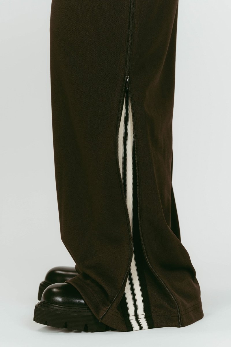 zip - up track pants(unisex)/brown - KNUTH MARF