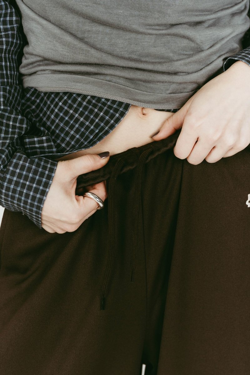 zip - up track pants(unisex)/brown - KNUTH MARF