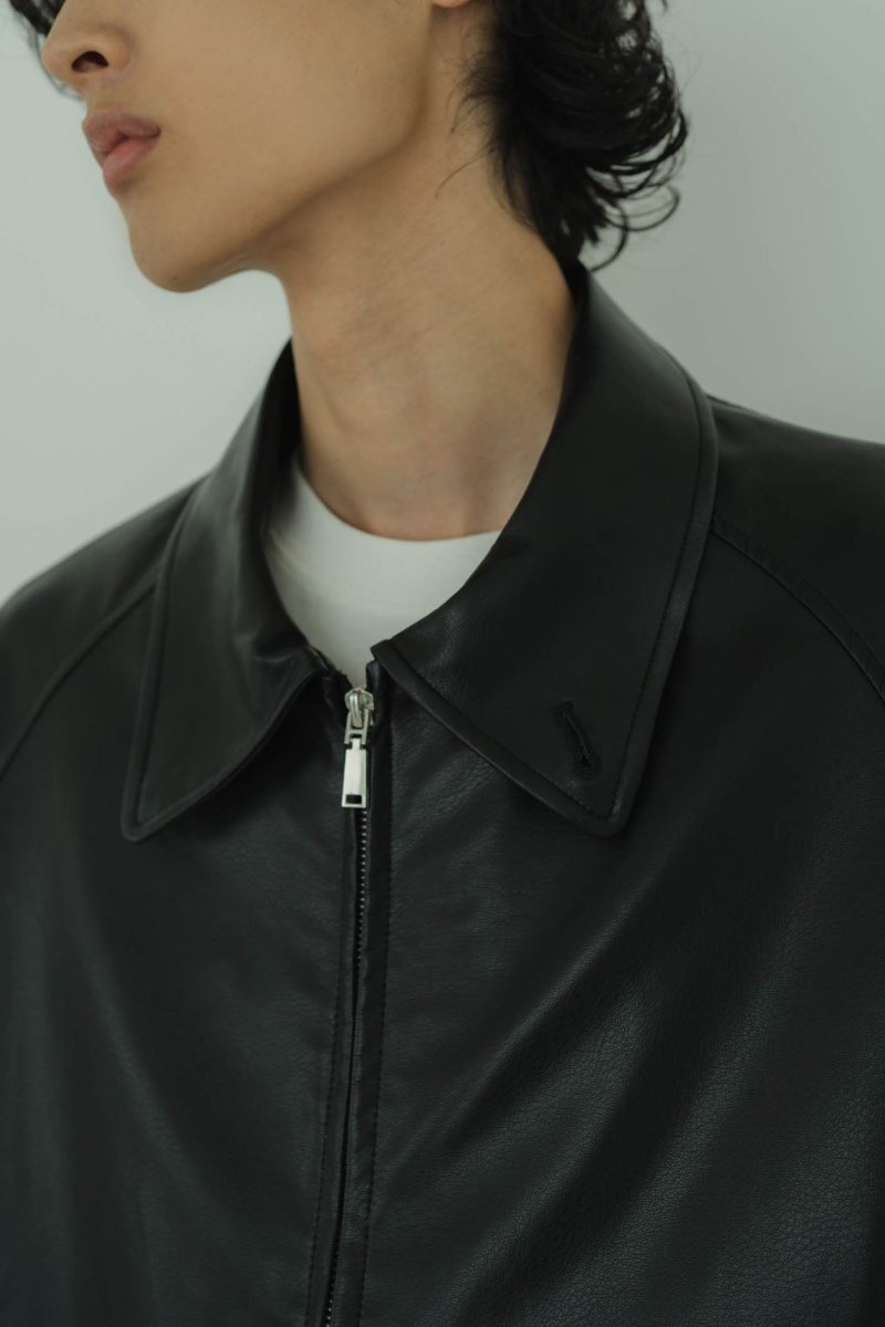 【10/27〜出荷】round sleeve flight jacket/leatherblack (unisex)