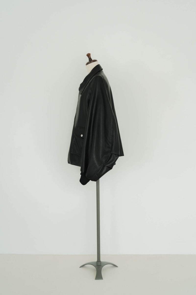 round sleeve flight jacket/leatherblack (unisex) | KNUTH MARF