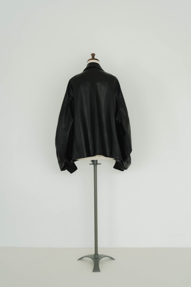 round sleeve flight jacket/leatherblack (unisex) | KNUTH MARF