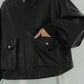 【10/27〜出荷】round sleeve flight jacket/leatherblack (unisex) - KNUTH MARF