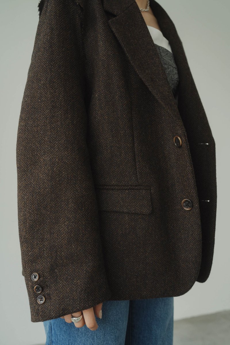 high end- raw edge jacket/herringbone | KNUTH MARF