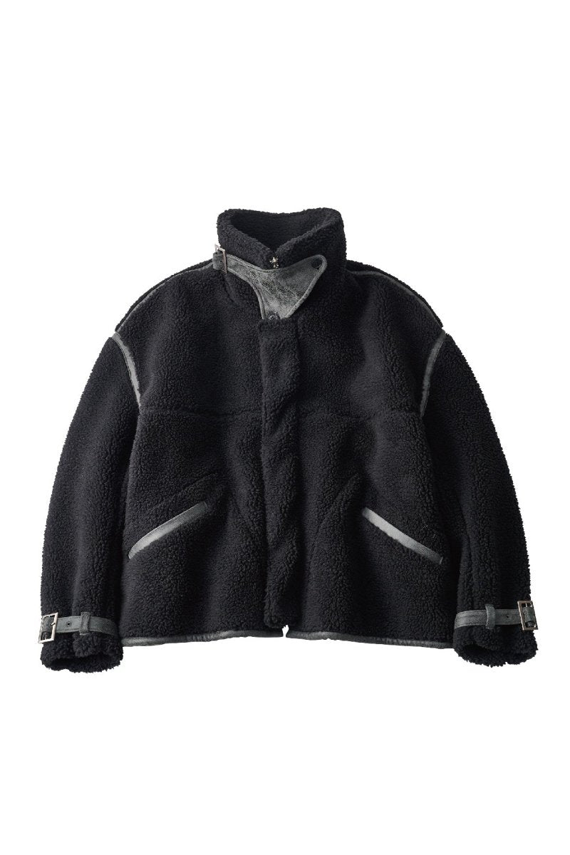 reversible mouton jacket(unisex)/black