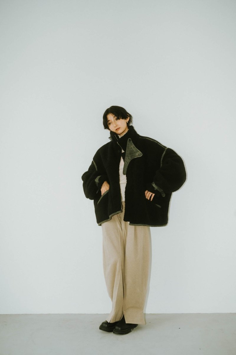 【11/30~出荷】reversible mouton jacket(unisex)/black - KNUTH MARF