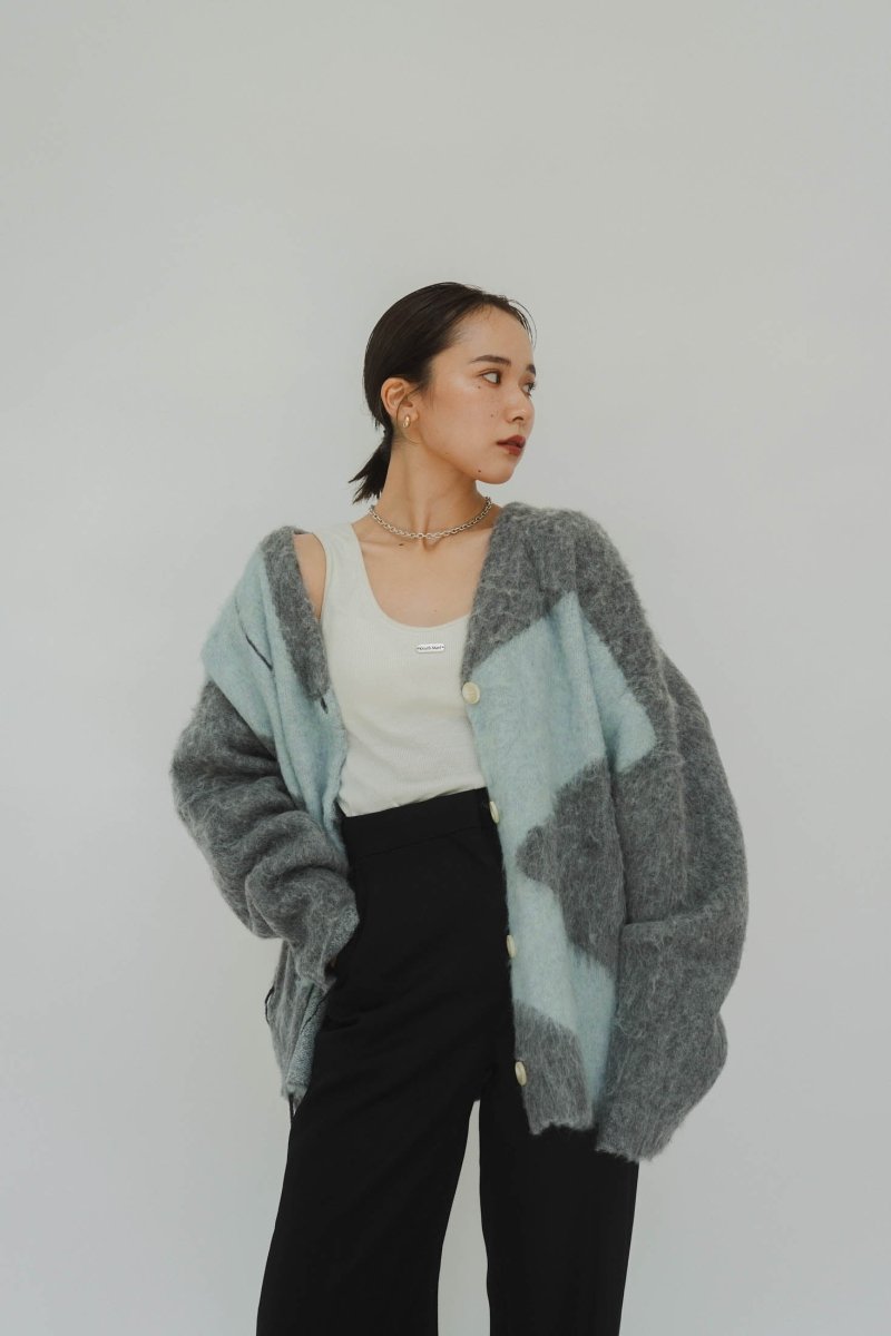 accent mohair cardigan(unisex)/graysky | KNUTH MARF