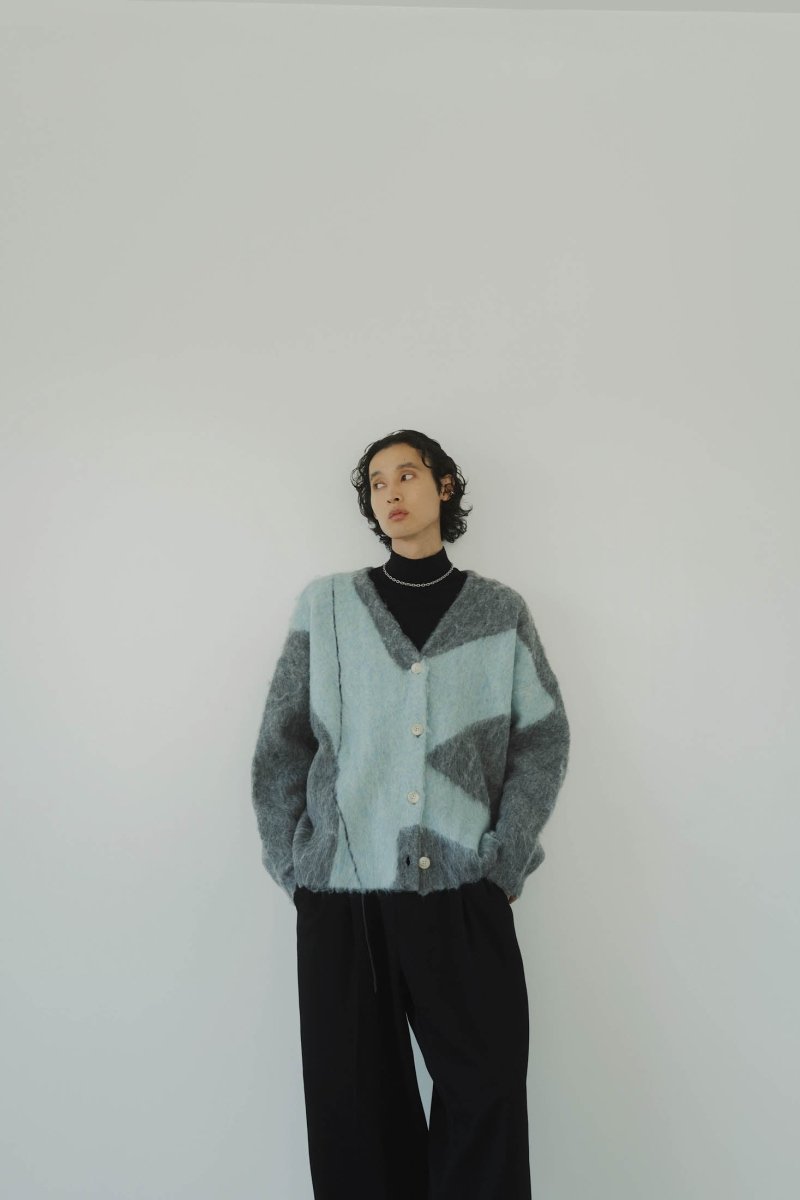 accent mohair cardigan(unisex)/graysky