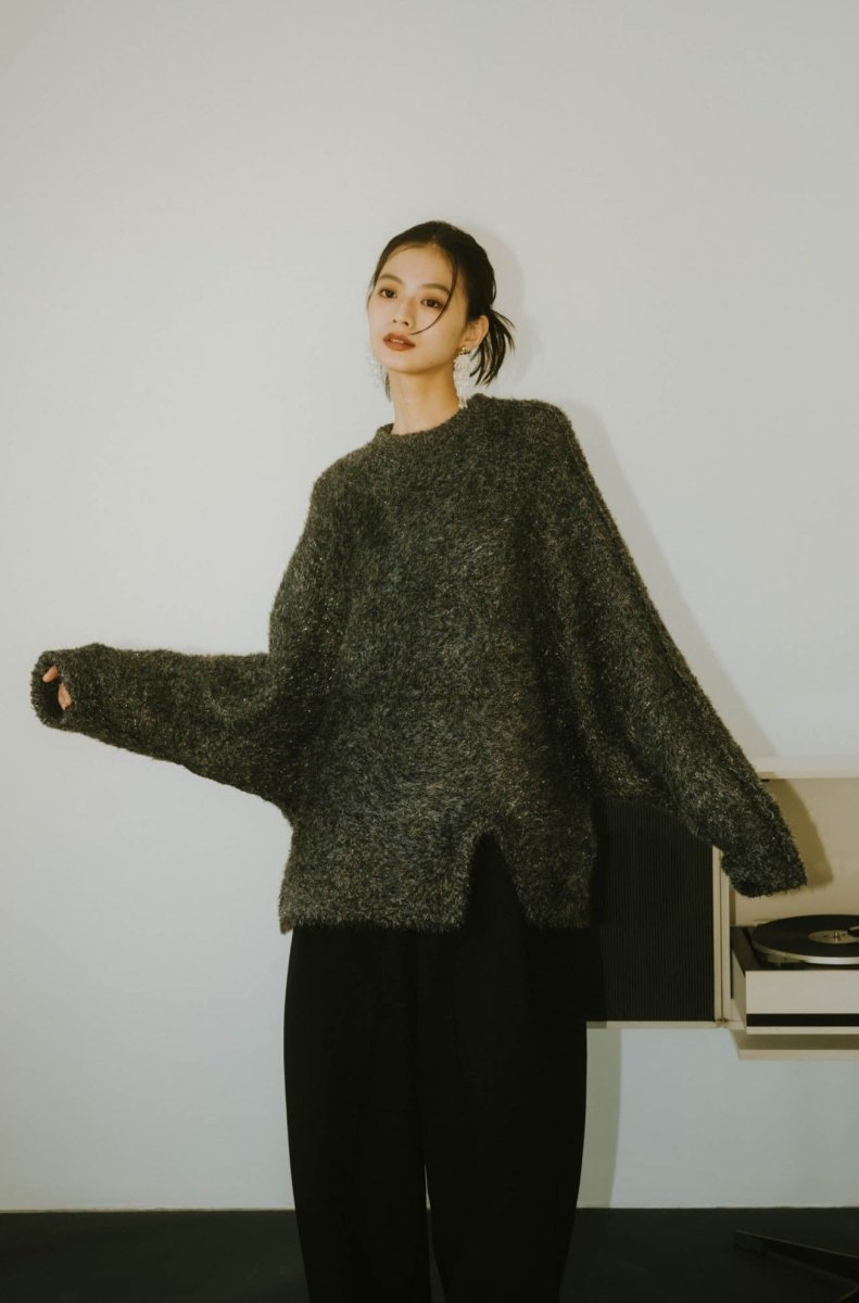 【12/末〜1/初旬出荷】accent knit pullover(unisex)/lame - KNUTH MARF