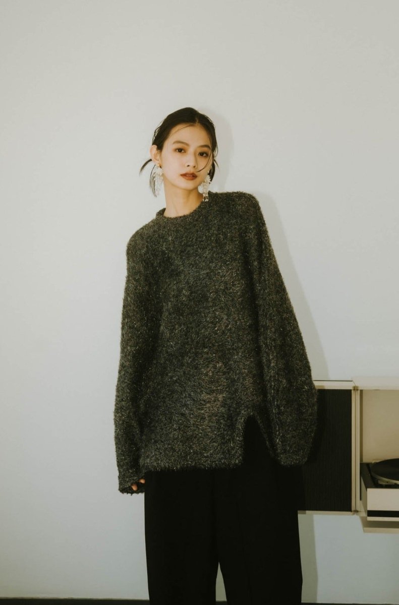 accent knit pullover(unisex)/lame