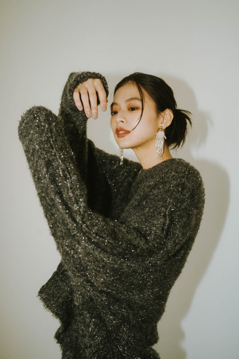 accent knit pullover(unisex)/lame