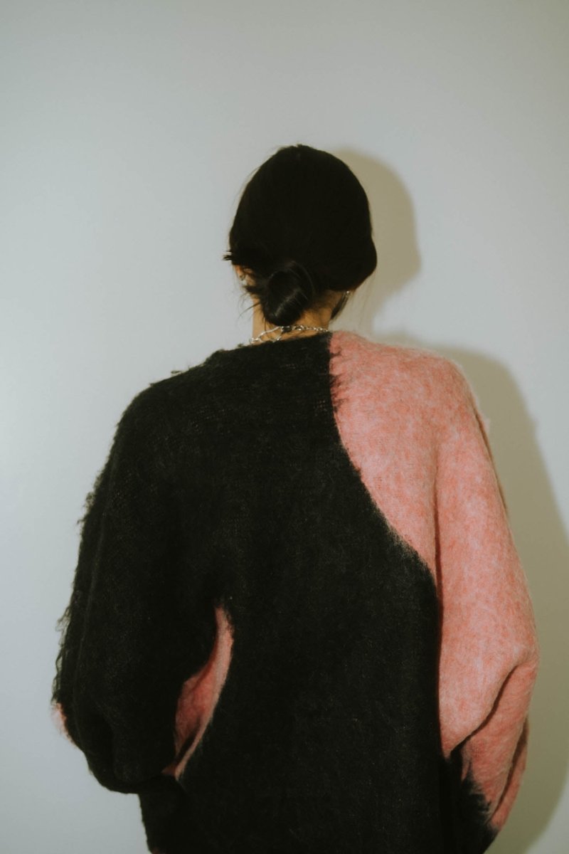 accent knit pullover(unisex)/pinkblack | KNUTH MARF