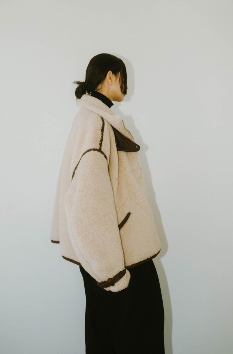 reversible mouton jacket(unisex)/beige | KNUTH MARF