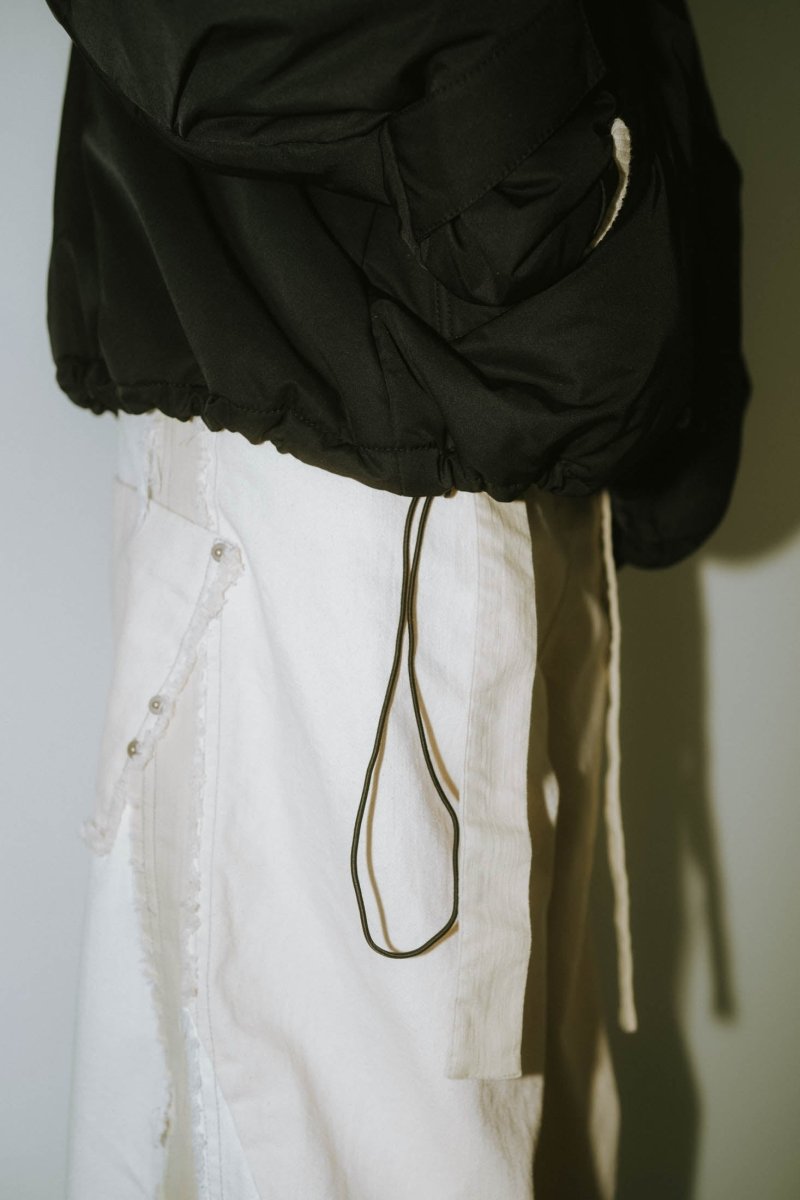 stand collar down jacket(unisex)/black