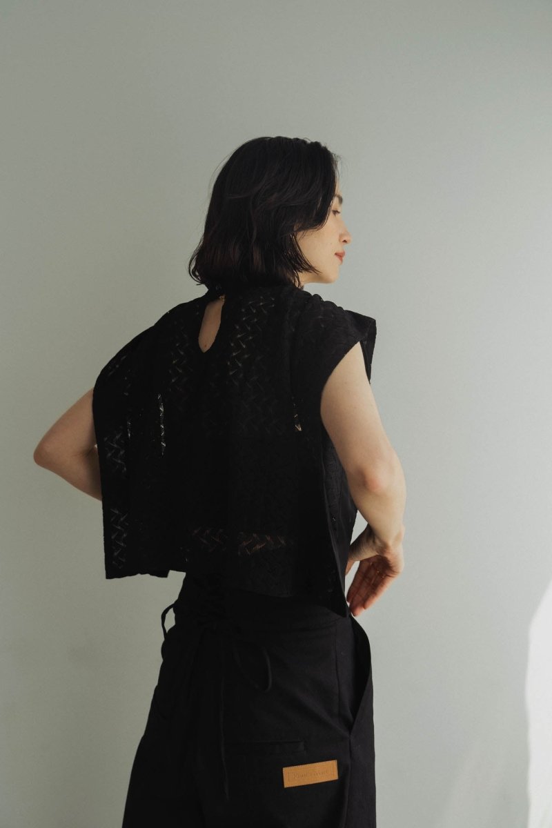 2way drost lace blouse/black - KNUTH MARF