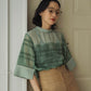 2way sheer checked tops/green - KNUTH MARF