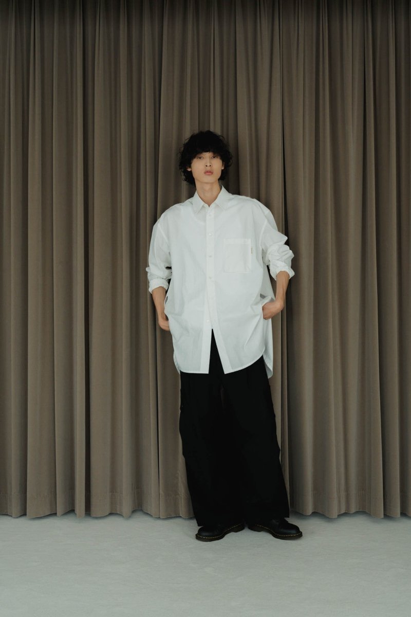 2way slit long shirt/white - KNUTH MARF