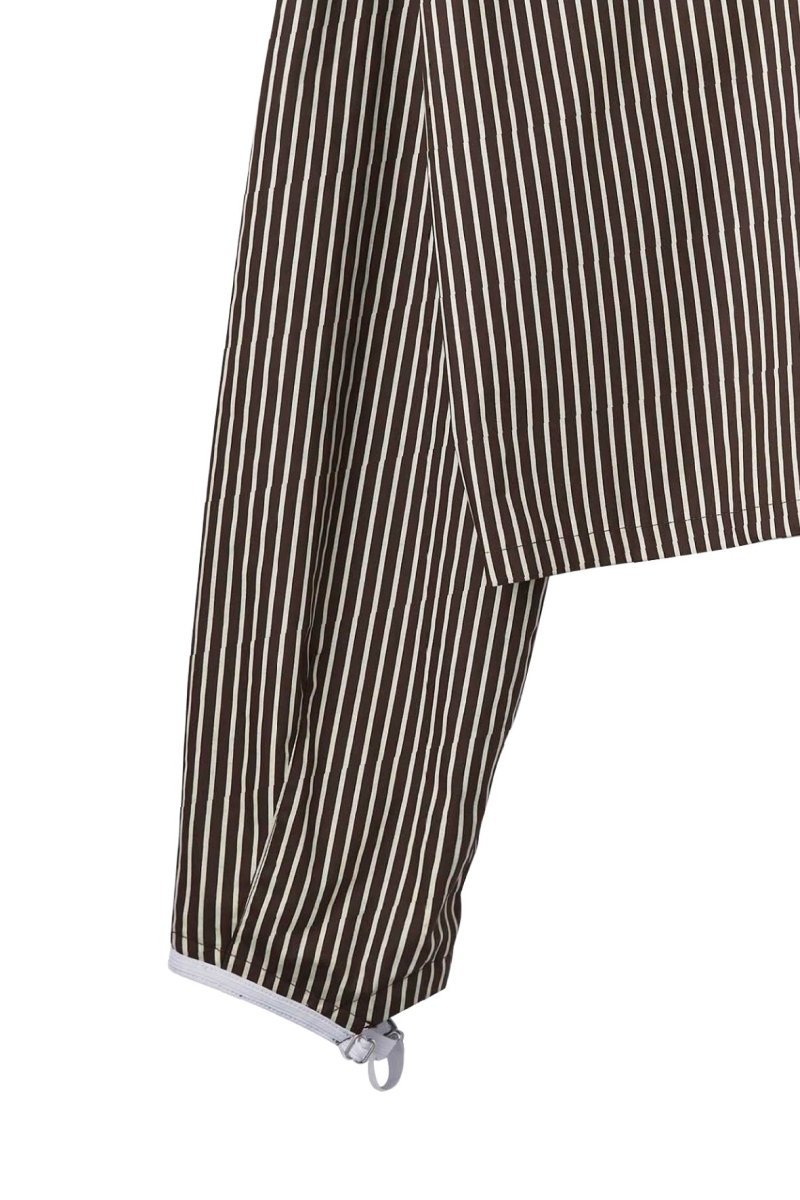 2way stripe volume shirt/stripebrown - KNUTH MARF