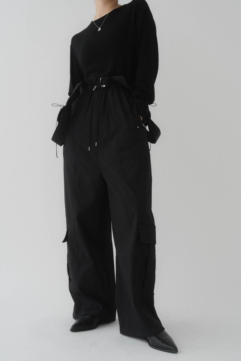 2way suspenders cargo pants/black