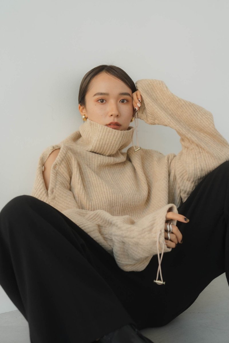 2way unique high neck knit/beige | KNUTH MARF