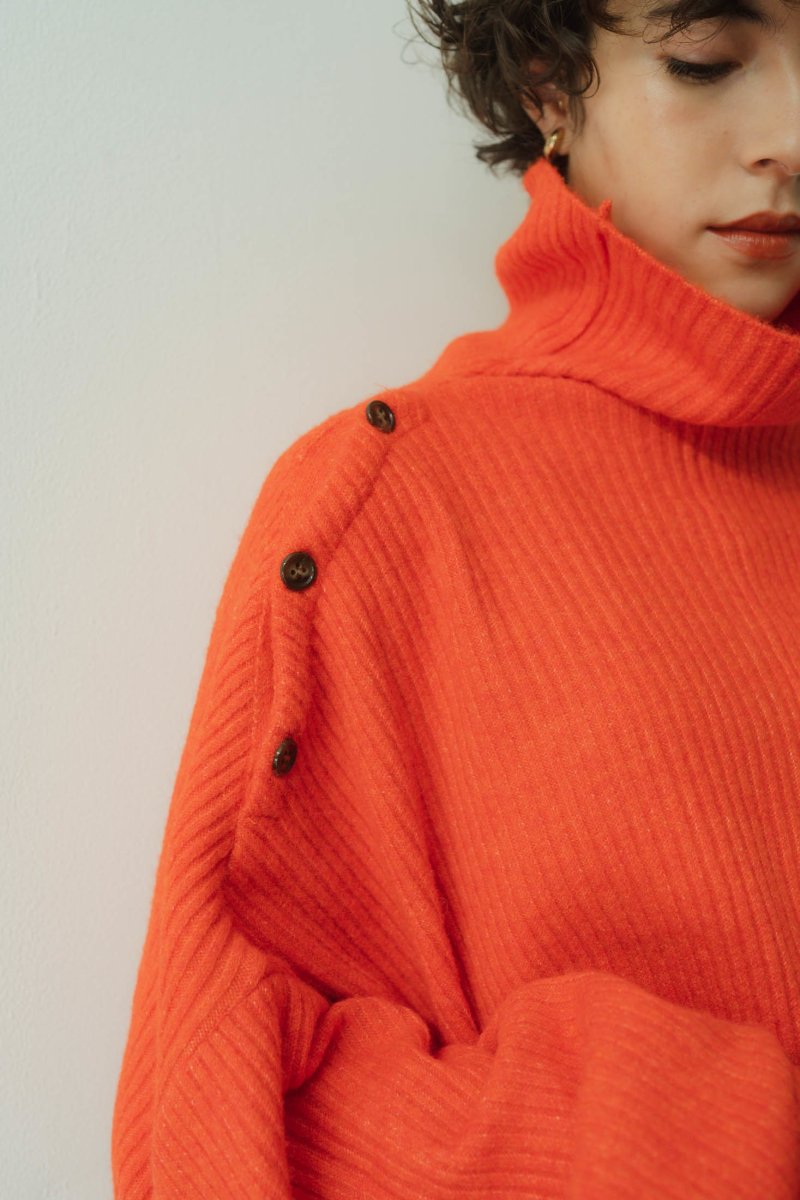 2way unique high neck knit/orange | KNUTH MARF