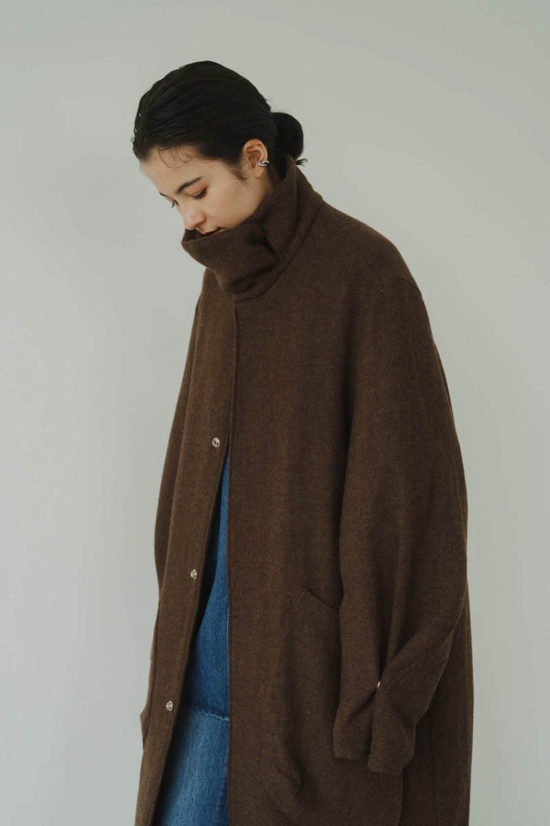 2way wool long coat(unisex)/brown