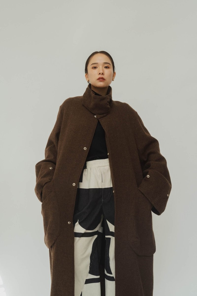2way wool long coat(unisex)/brown