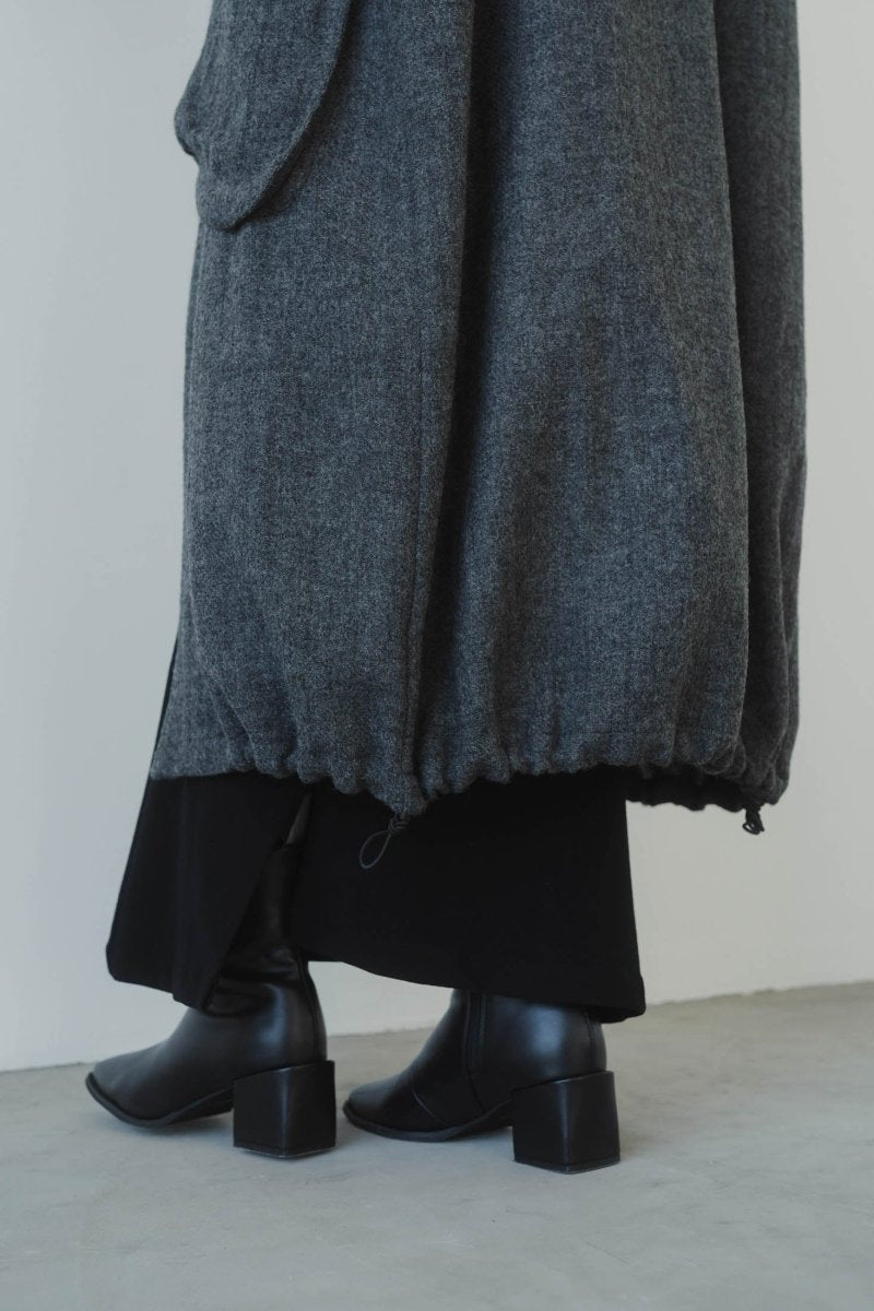 2way wool long coat(unisex)/gray